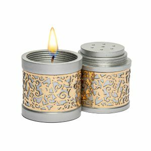 Emanuel Travel Havdalah Set with Laser Cut Design - Silver (EM-TLB1)