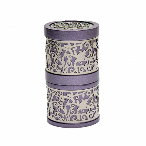 Emanuel Travel Havdallah Set with Laser Cut Design - Purple (EM-TLB4)