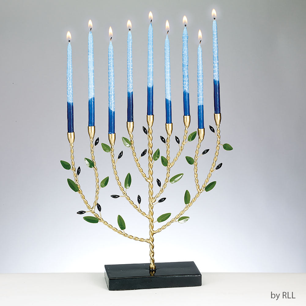 Modern Tree of Life Menorah - Handcrafted Metal