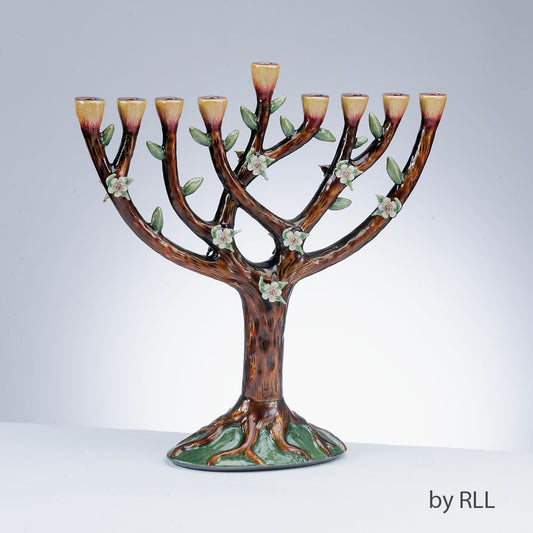 Enameled Tree of Life Menorah