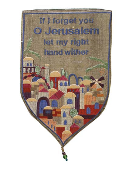Gold If I Forget You Large Shield Tapestry