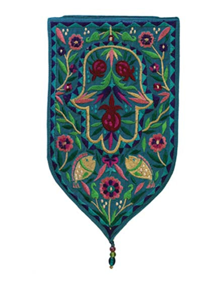Teal Yad Large Shield Tapestry