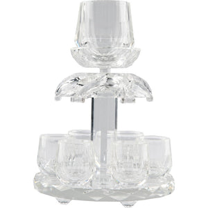 Karshi Crystal 6 Cup Wine Fountain ( SHB-8055 ) - Riverdale Judaica