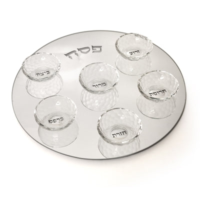 Crystal  Seder  Plate P-X577A - Riverdale Judaica