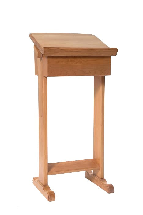 Wood Shtender With Lift System & Storage Box