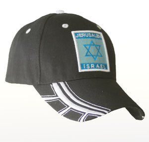 Jerusalem / Israel Star of David Cap Black (I-IC#10) - Riverdale Judaica