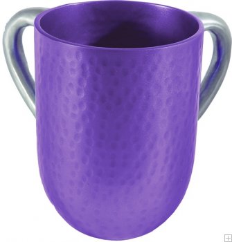 Aluminum Hammered Large Washing Cup Purple (EM-NYA6)