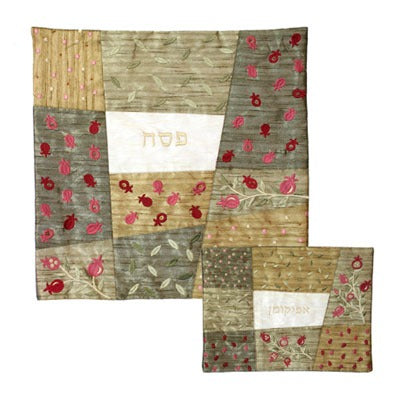 Embroidered Matzah Cover Gold (EM-MMA1) - Riverdale Judaica