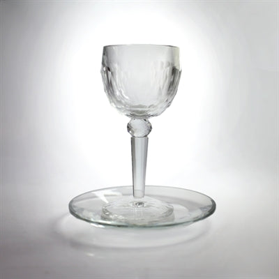 Crystal Elijah OR Kiddush cup + saucer KC-X1037 - Riverdale Judaica