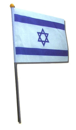 Israeli Flag Cloth 4"x6" with 10" Plastic Stick (I-CFS)