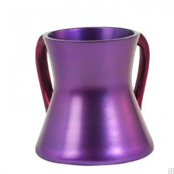 Anodize Aluminum Wash Cup Small Purple (EM-NYMS5) - Riverdale Judaica