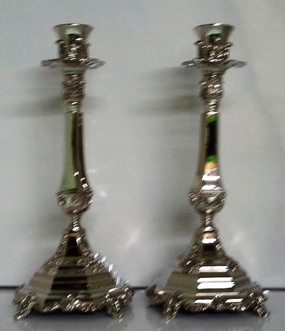 Large Nickel plated candlesticks (CS-701501N)