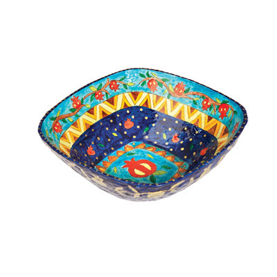 Paper Mache Bowl Pomegranate Colored SQUARE SMALL (EM-PM-5A)