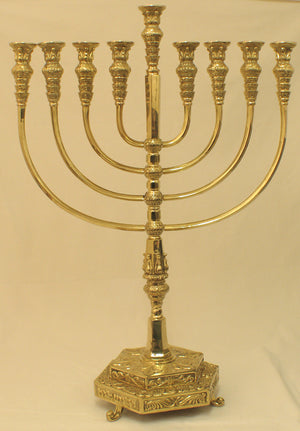 Mikdash 37" Brass  Oil Menorah (M-239) - Riverdale Judaica