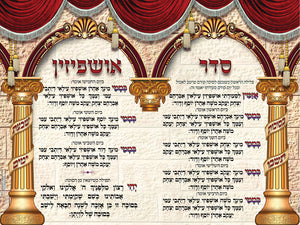 Extra Large Vinyl Poster--Usphizin 2 Nusach Ashkenaz (PKL11A) - Riverdale Judaica