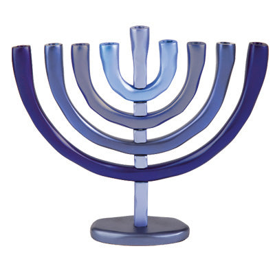 Anodize Chanukah Menorah Blue (EM-HMB2) - Riverdale Judaica