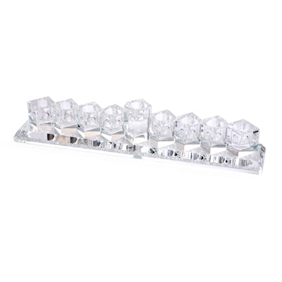 Crystal Menorah w/ Stones 14" x 3" (M-X1536) - Riverdale Judaica