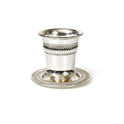 Silver Plated Becher -- Stripes Design (KC-X1549K) - Riverdale Judaica